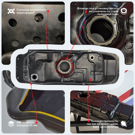 Пластиковый топливный бак SsangYong Кyrоn (Бензин) 2005-2015 г.в. (bolt-on)