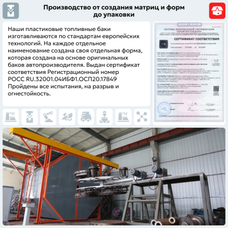 Пластиковый топливный бак Ваз 2108-2115, Lada Priora (21082110101370) инжектор  (bolt-on)