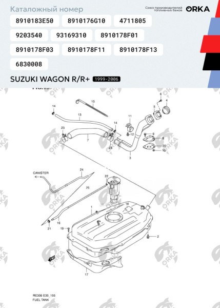 Купить Пластиковый топливный бак Suzuki Wagon R/R+, 1999-2006 г.в. (NB) Пластиковый топливный бак Suzuki Wagon R/R+, 1999-2006 г.в. (NB)
