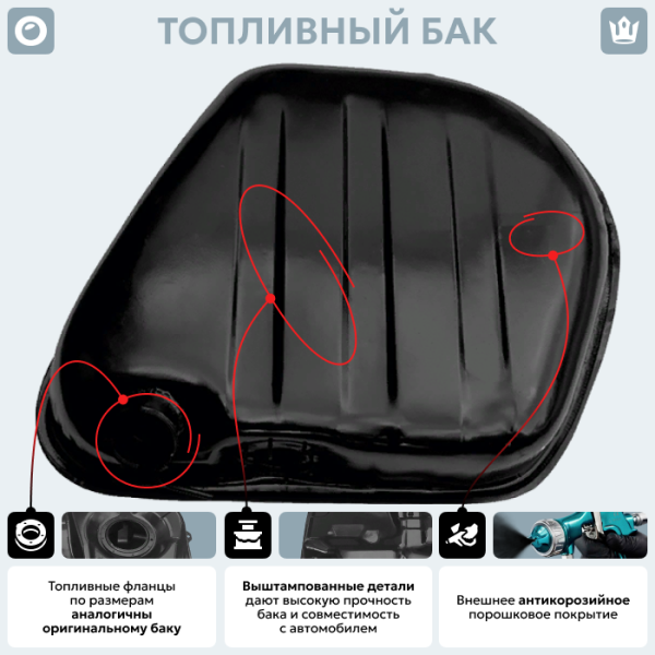 Топливный бак Fiat Seat 124 (антикоррозия)